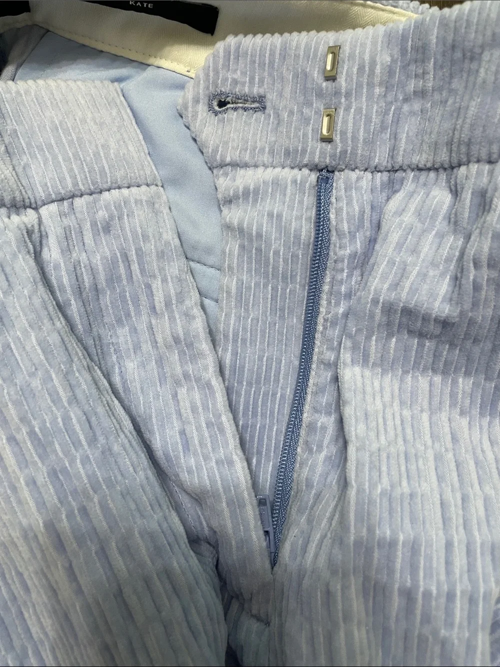 J.Crew Collection Kate Italian Corduroy Pants NWT Size 4 Light Blue Straight Leg